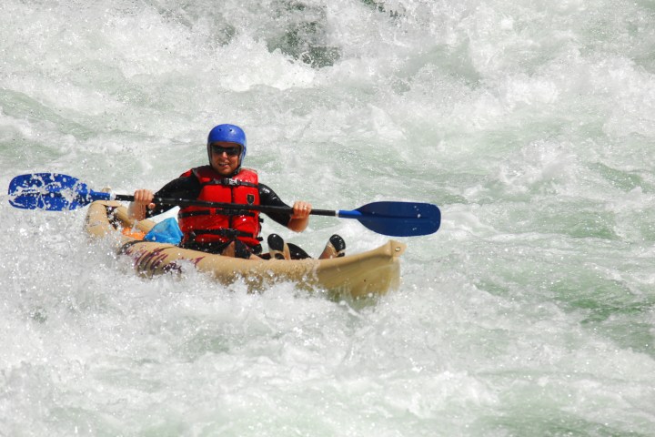 Kayaking in whitewater